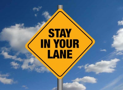 stay in your lane sign