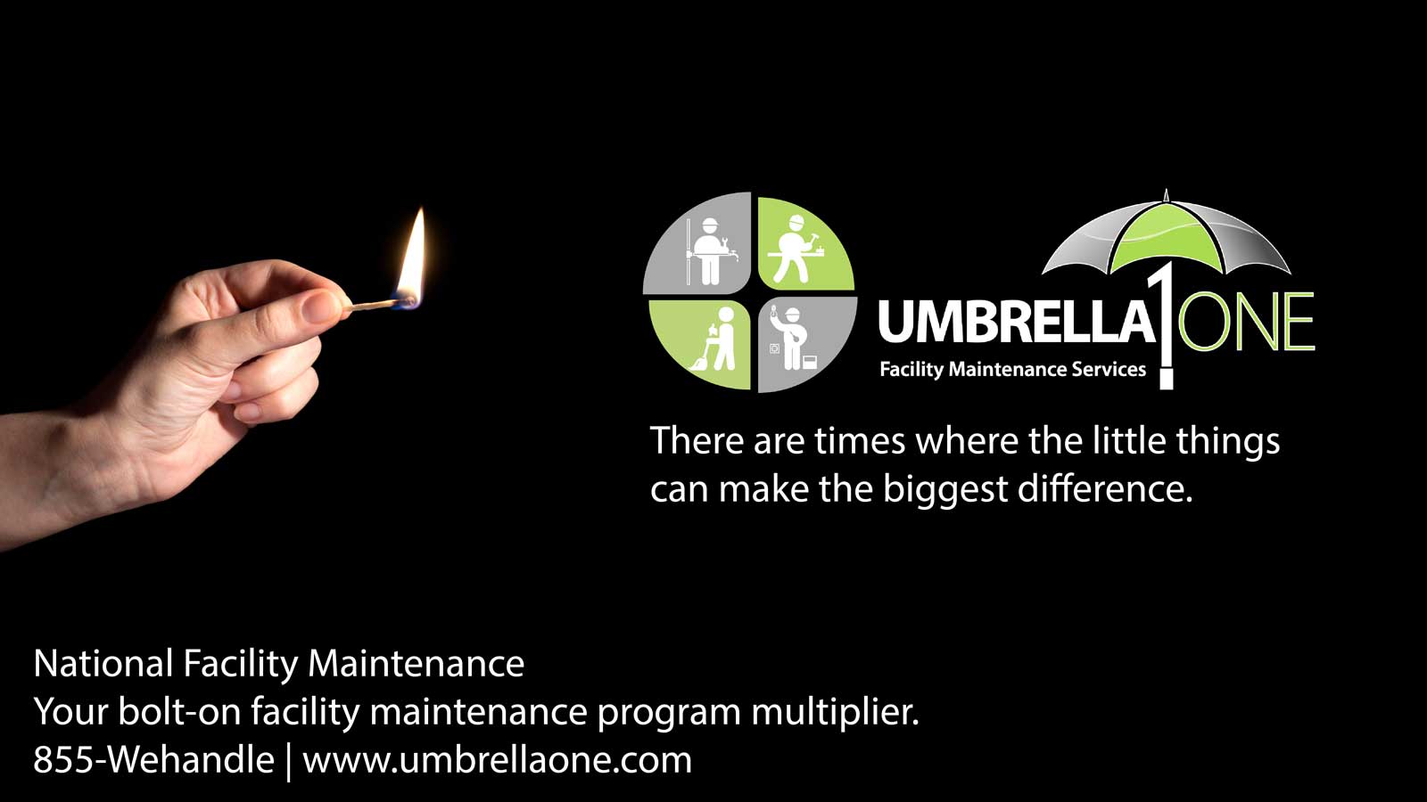 UmberllaOne logo "there are times where the little things can make the biggest difference"